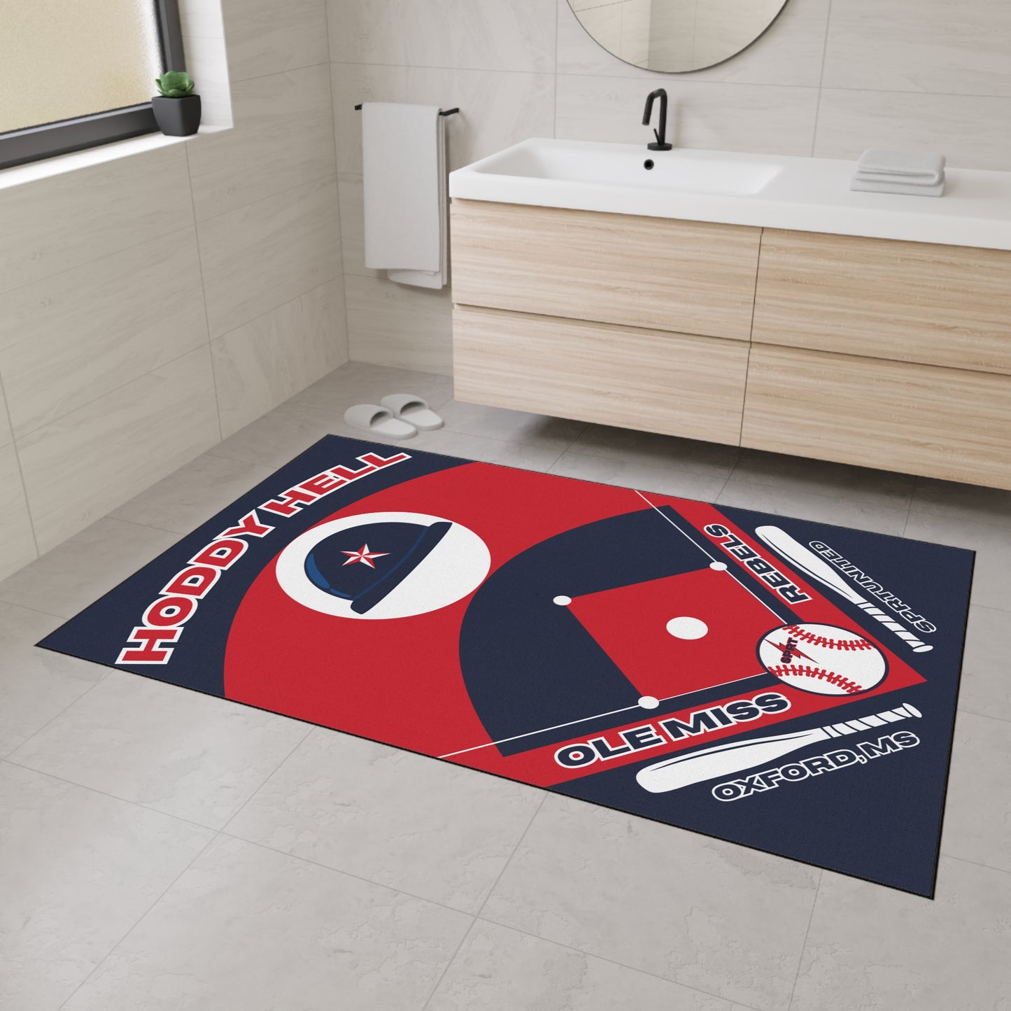 Ole Miss- GameDay Baseball Rug