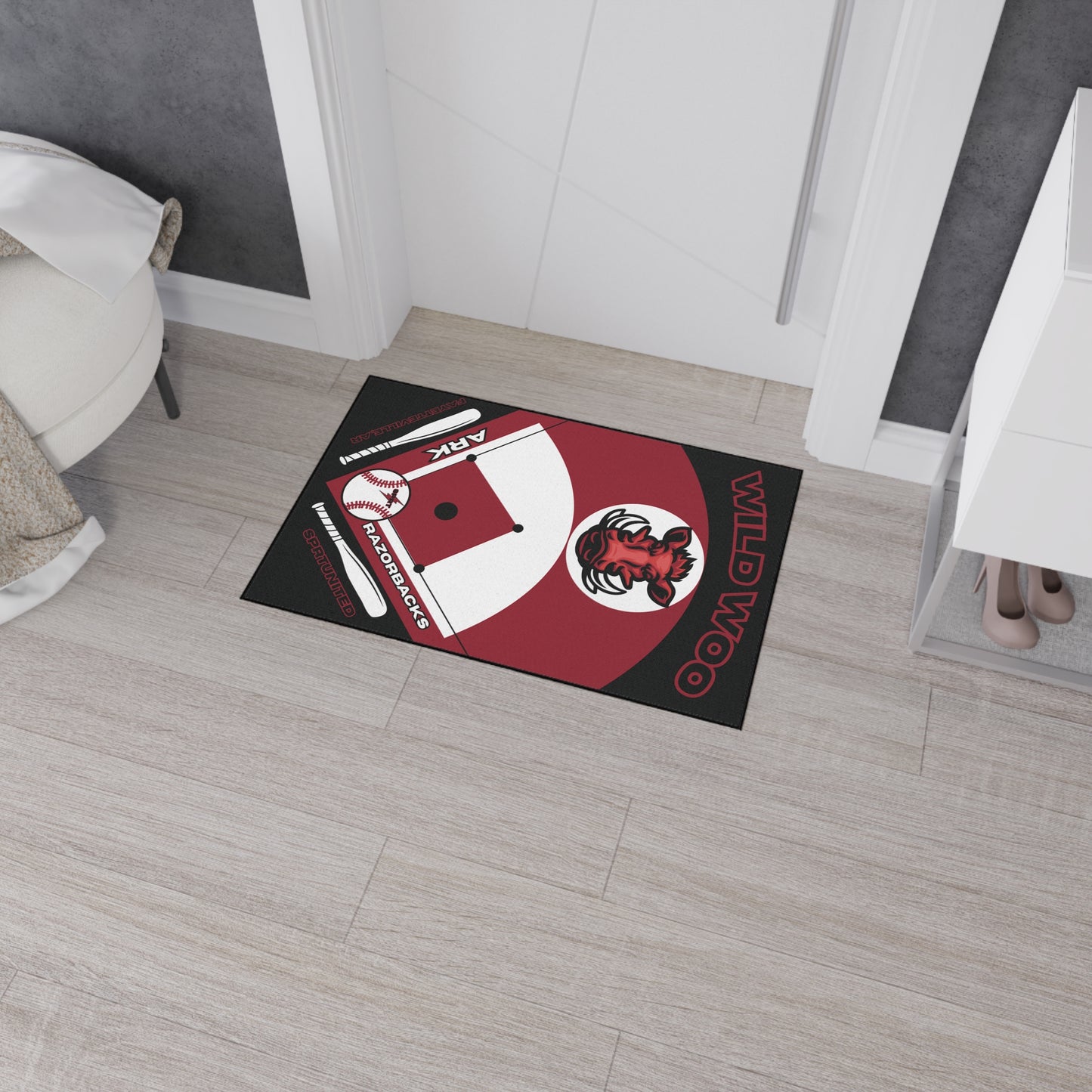 Arkansas- Baseball Rug