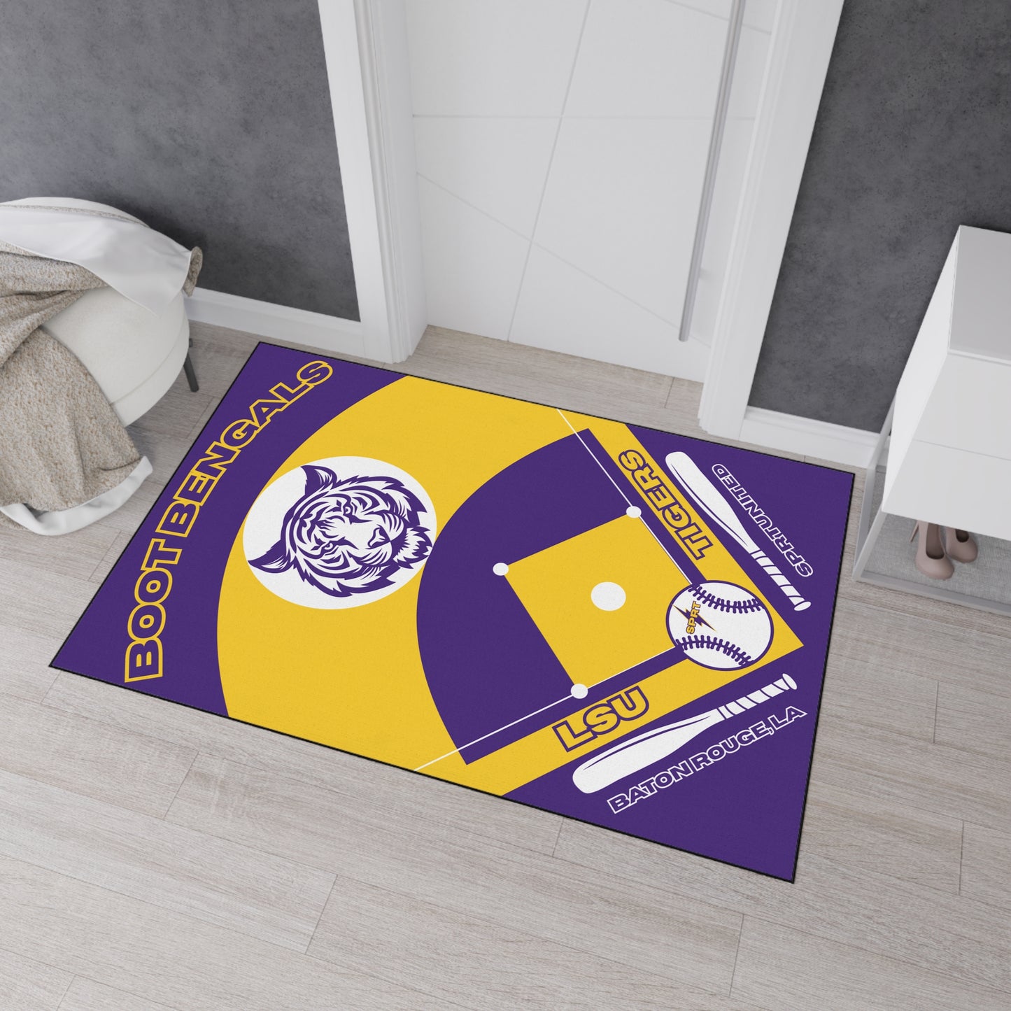 LSU- Baseball Rug