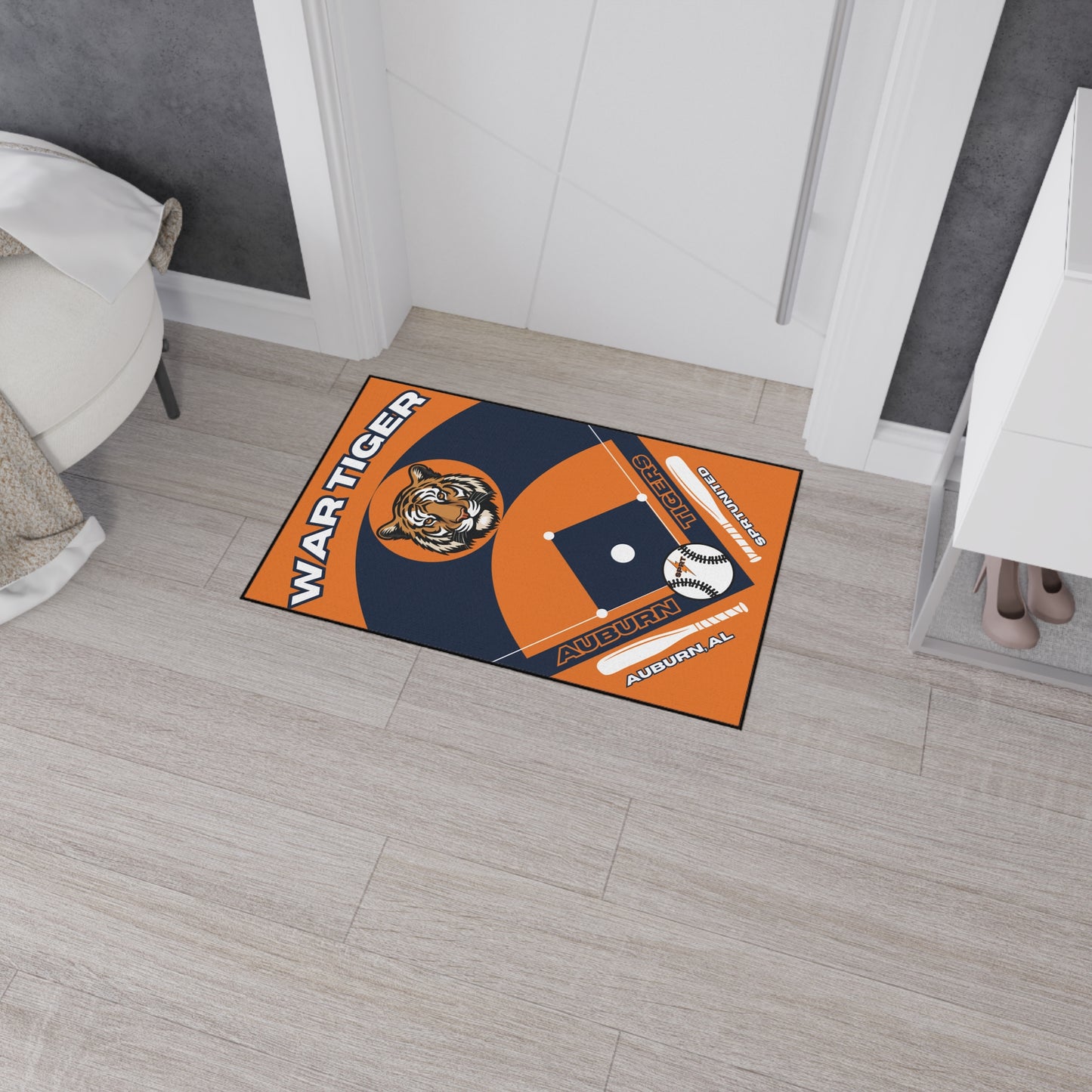 Auburn- Baseball Rug