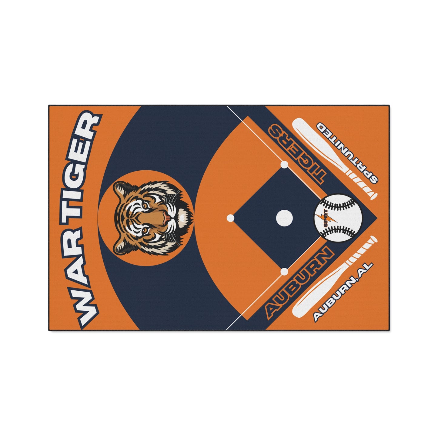Auburn- Baseball Rug