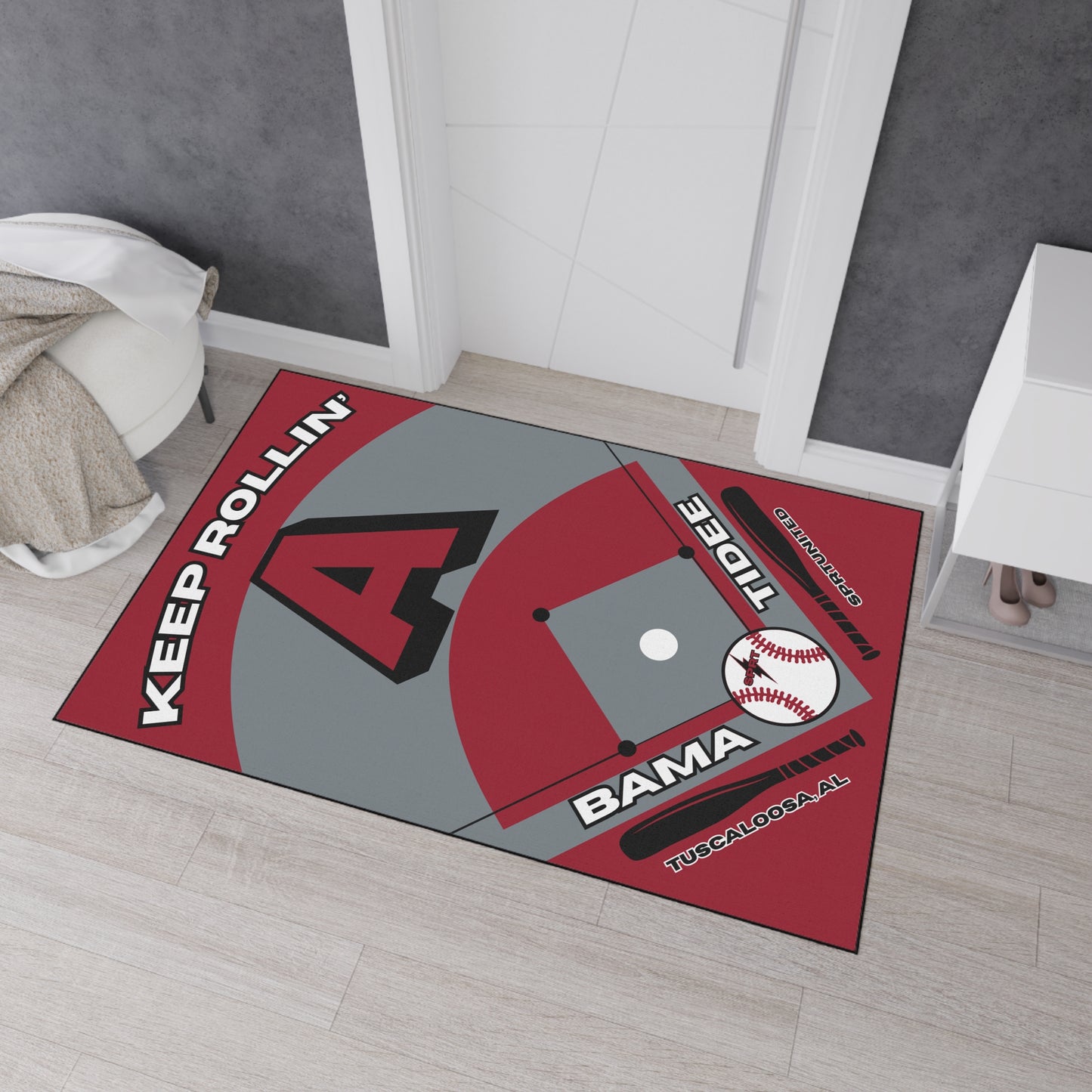 Alabama- Baseball Rug