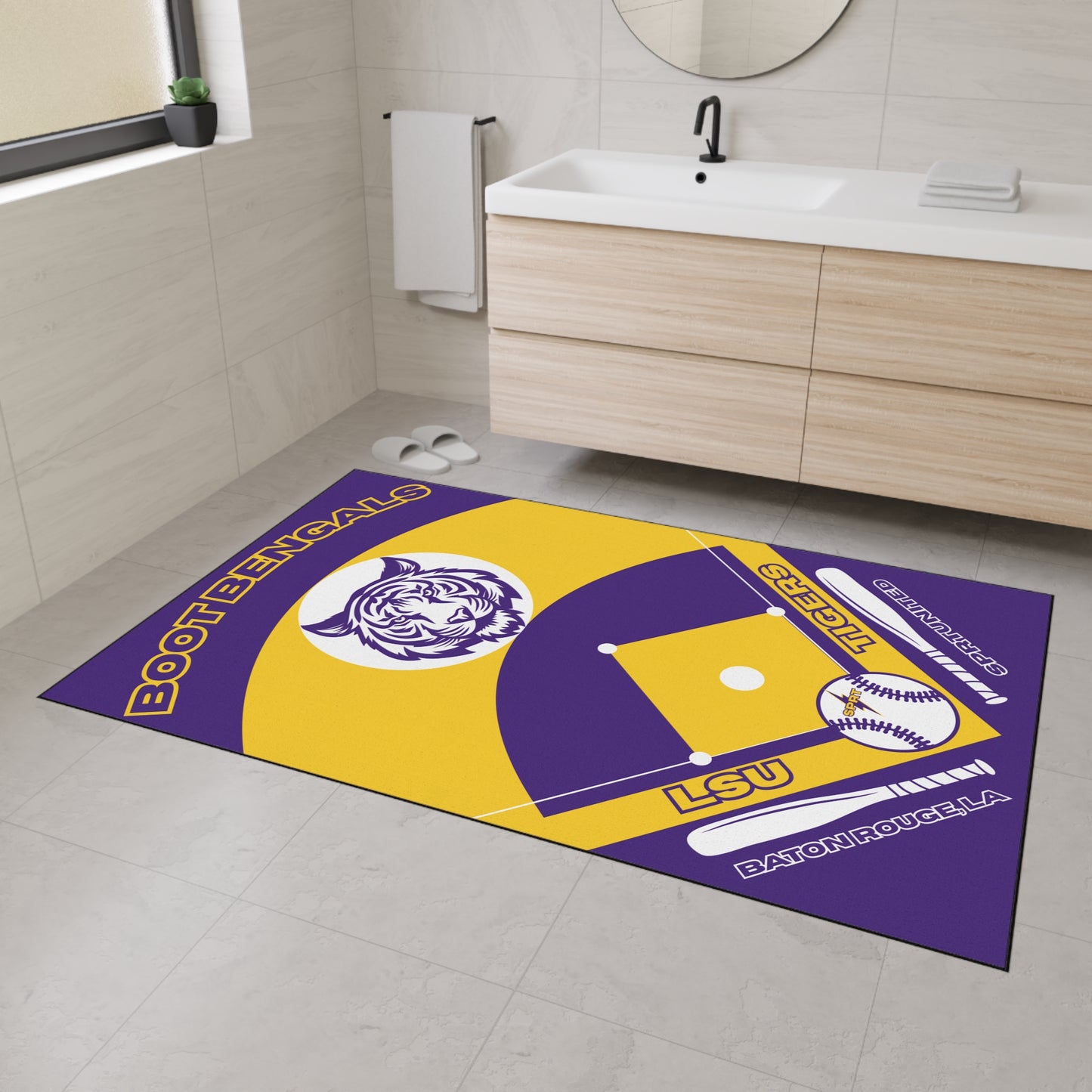 LSU- Baseball Rug