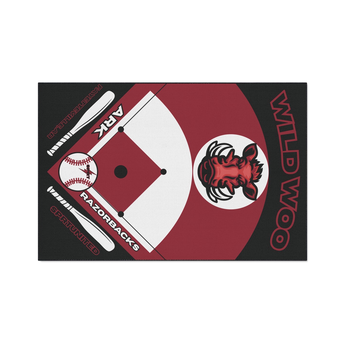 Arkansas- Baseball Rug
