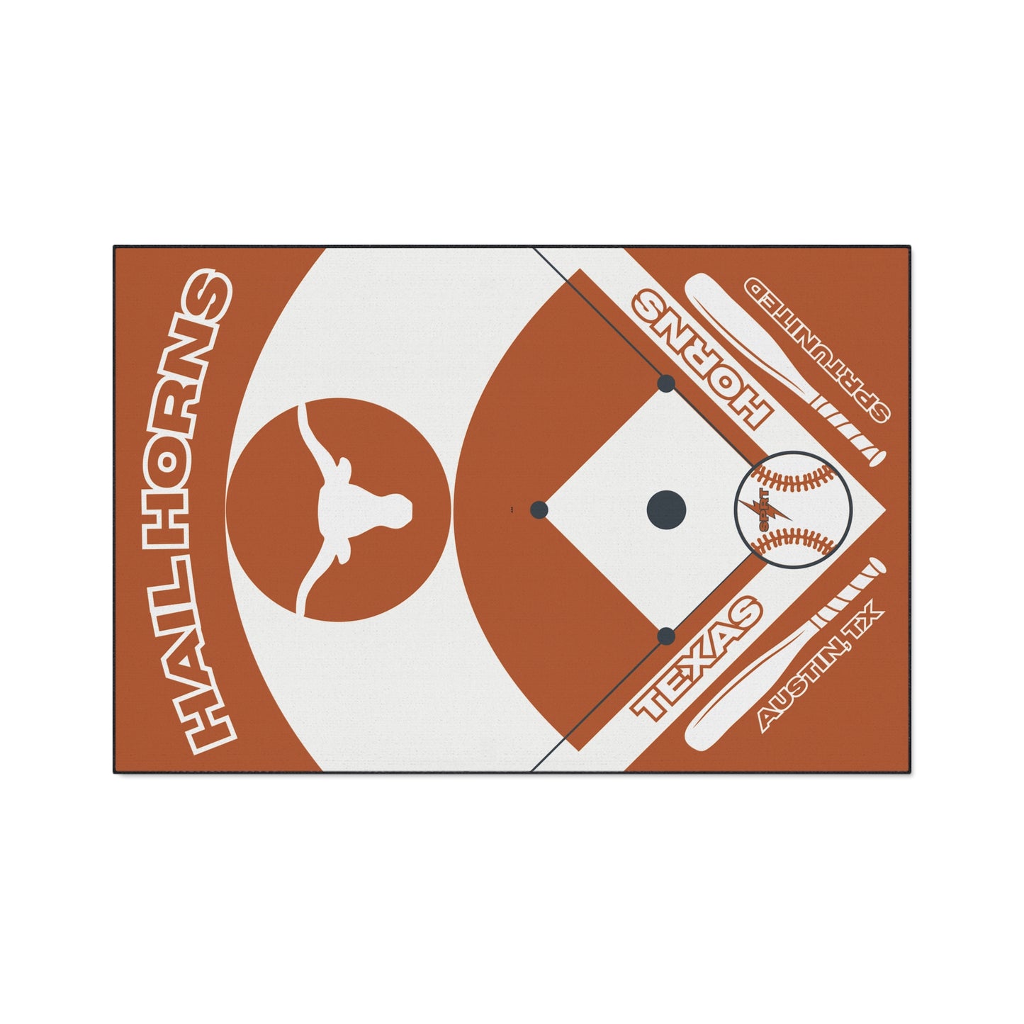 Texas- Baseball Rug