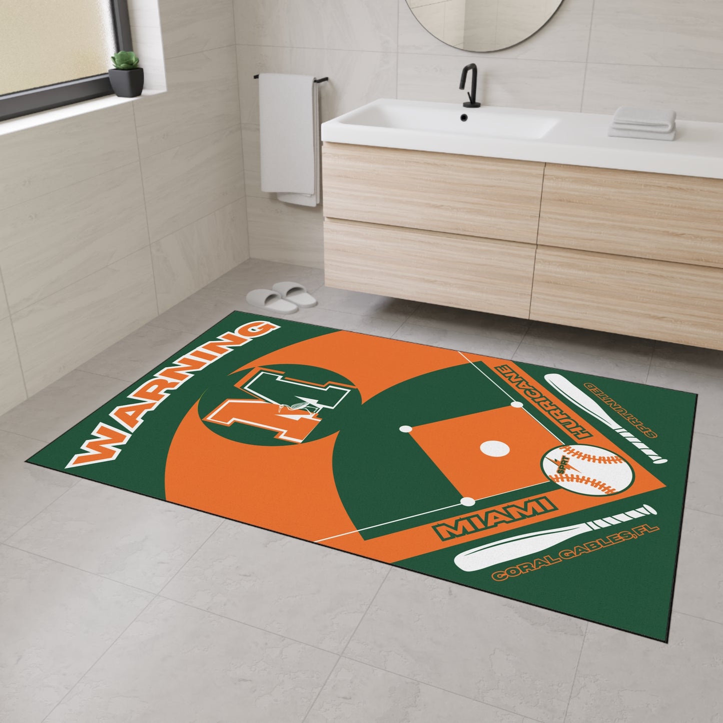 Miami- Baseball Rug