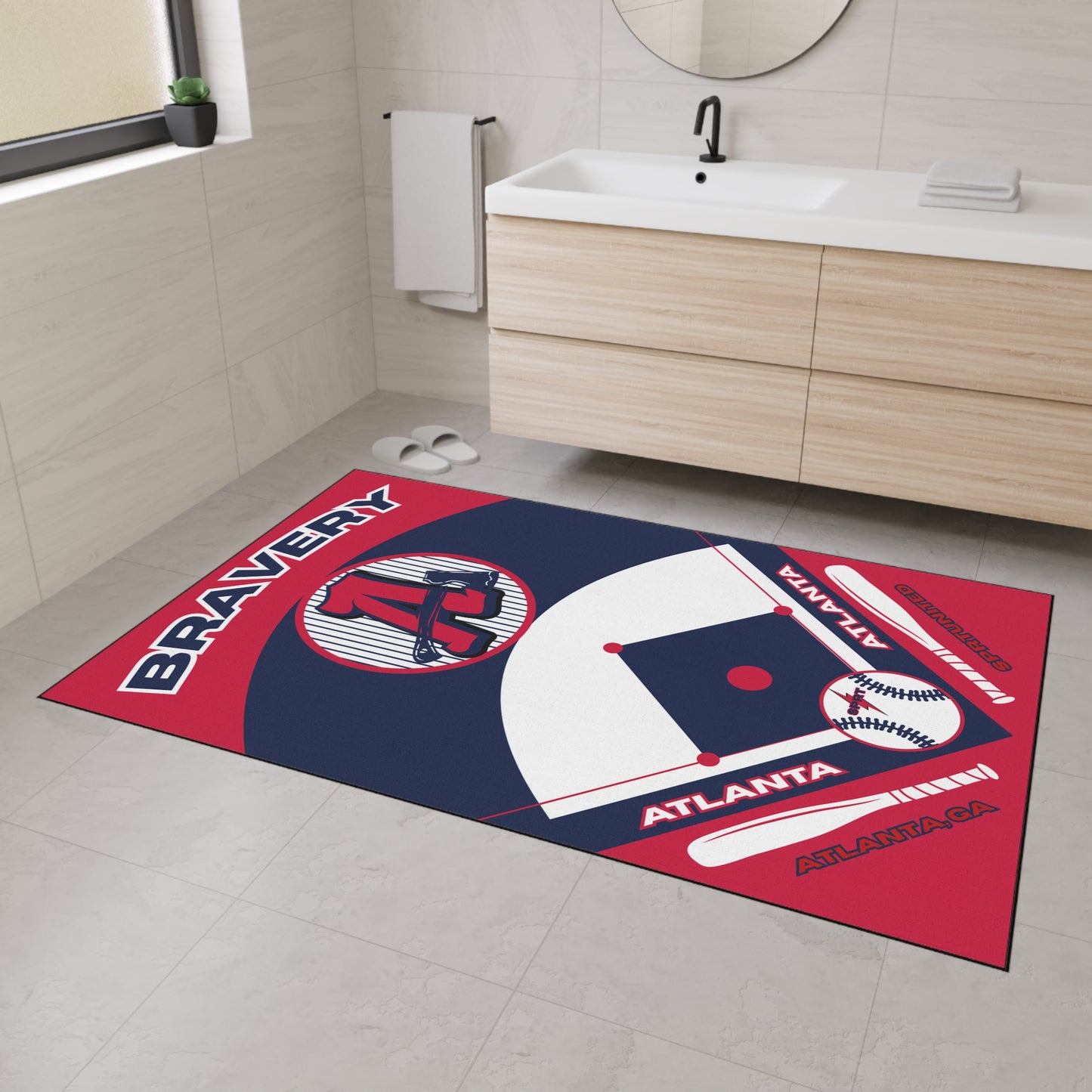 Atlanta Braves- Baseball Rug