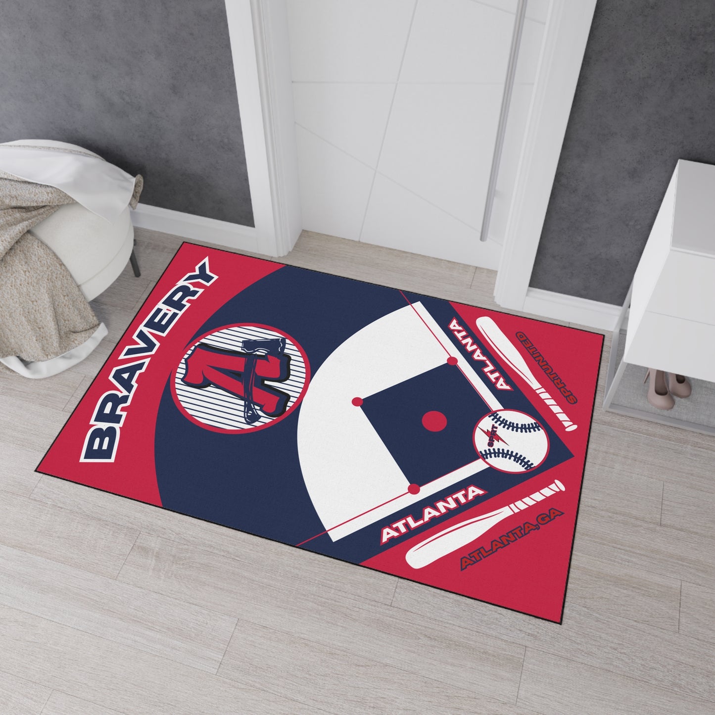 Atlanta Braves- Baseball Rug