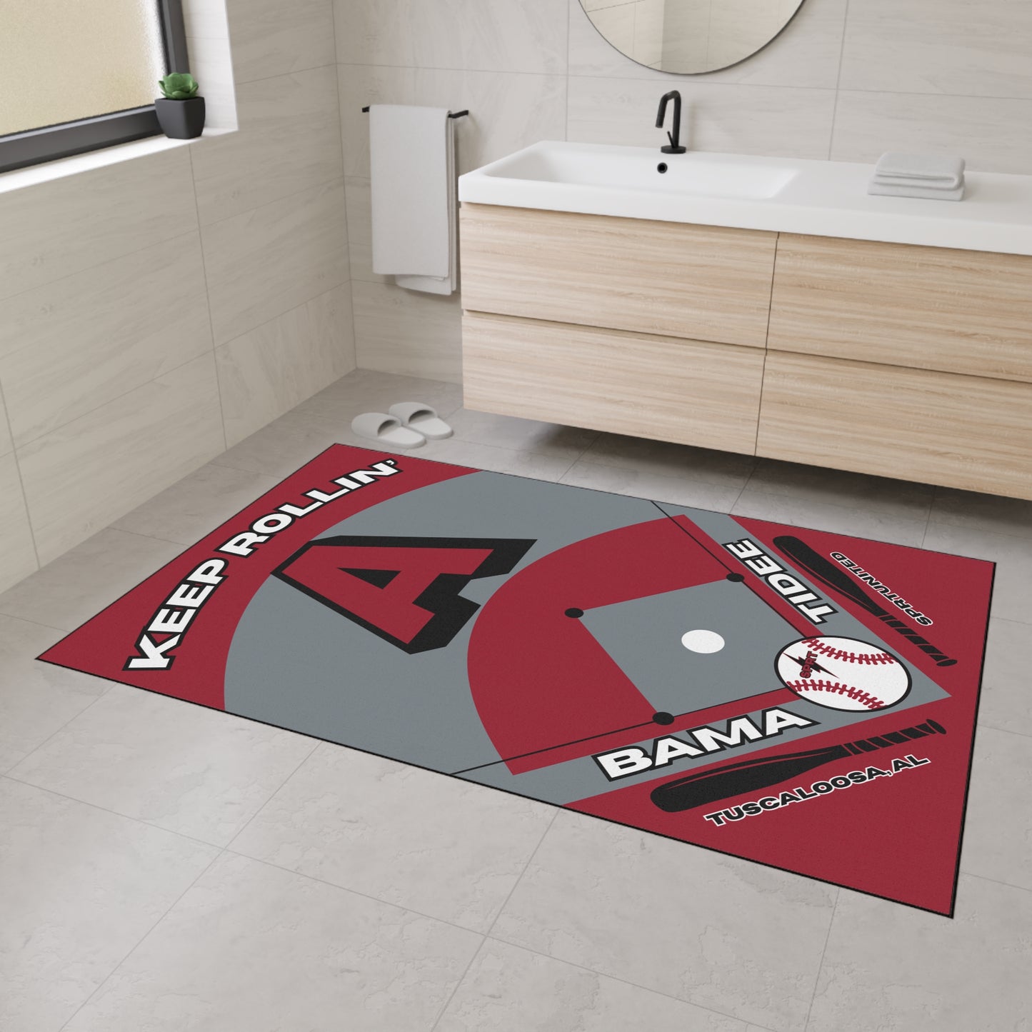 Alabama- Baseball Rug