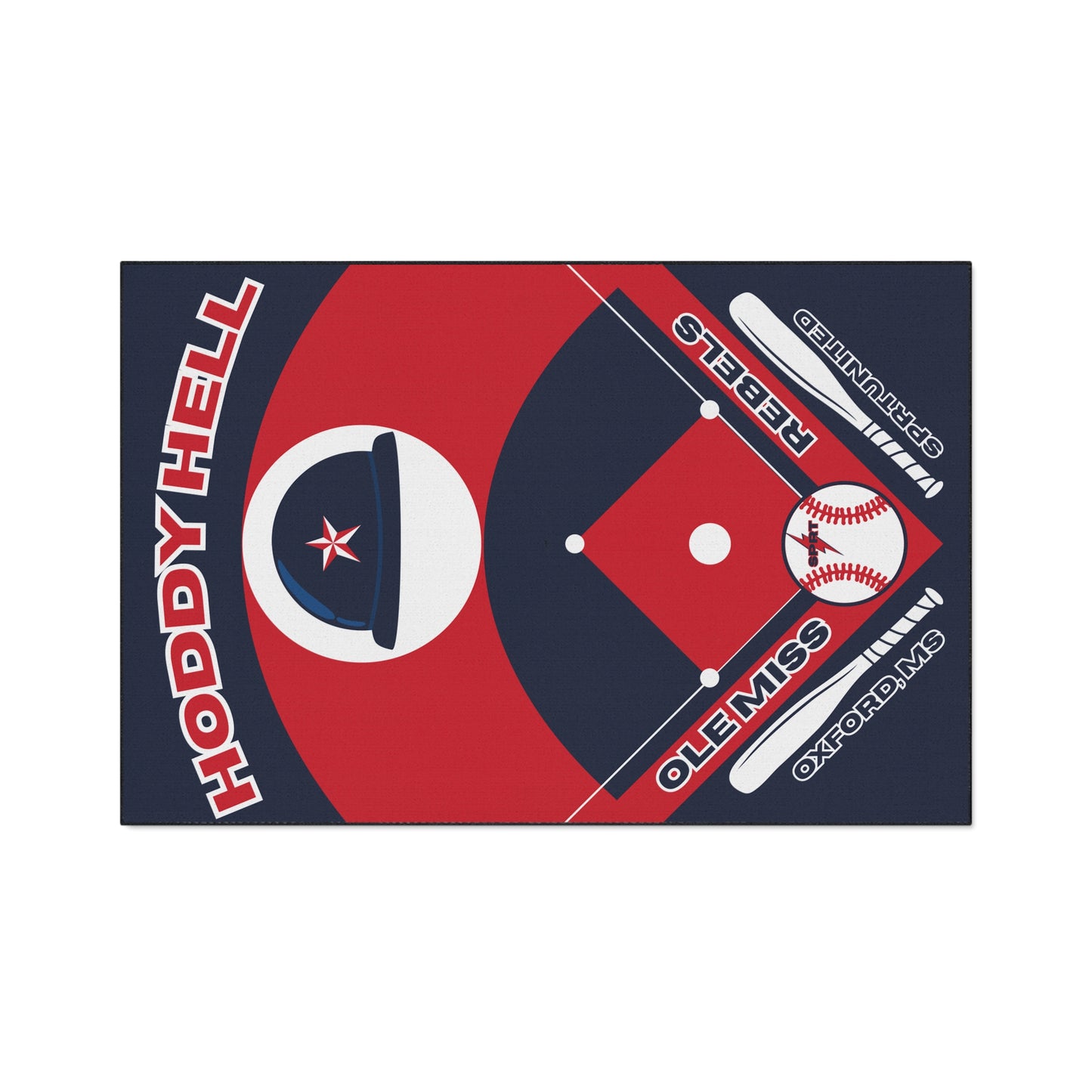 Ole Miss- GameDay Baseball Rug