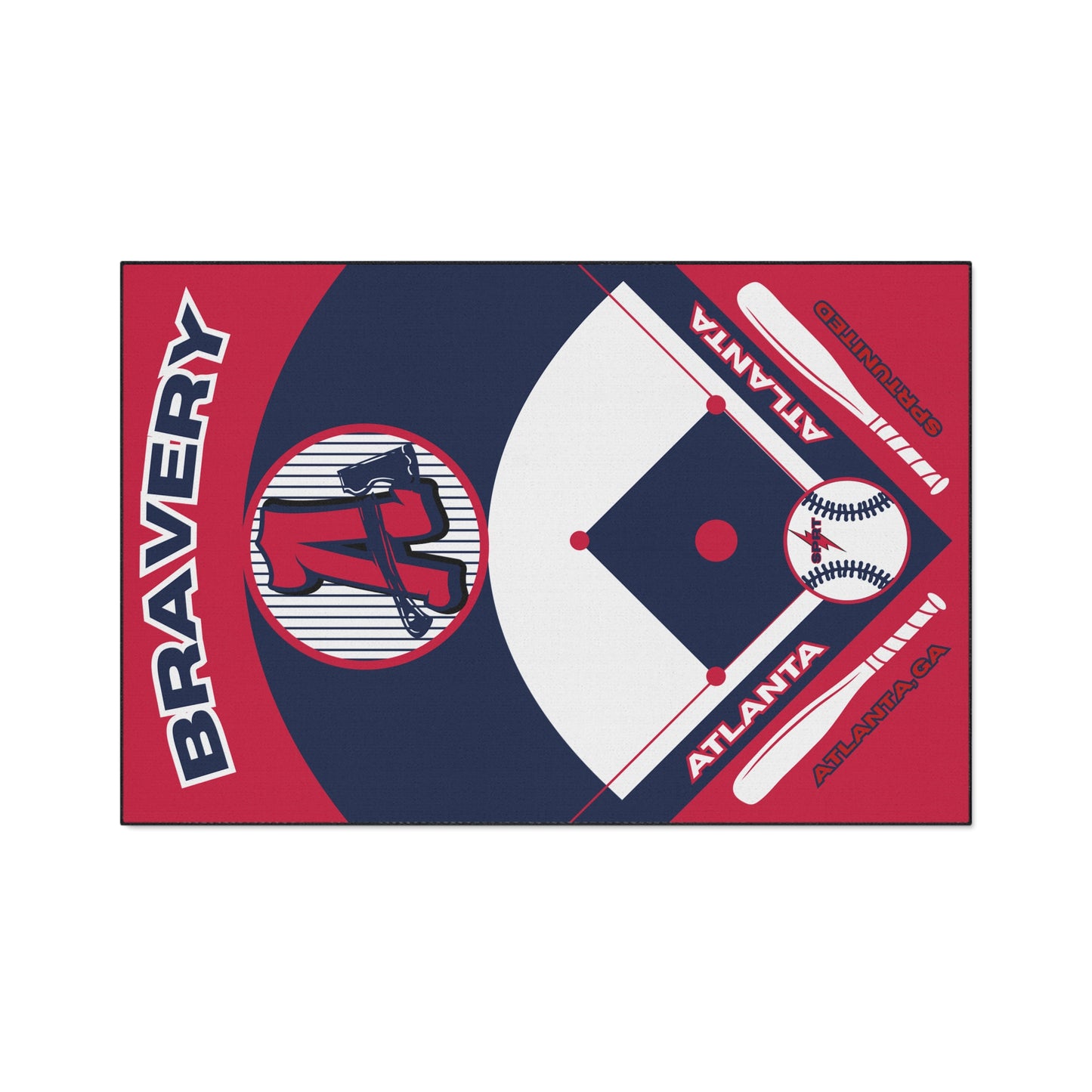Atlanta Braves- Baseball Rug
