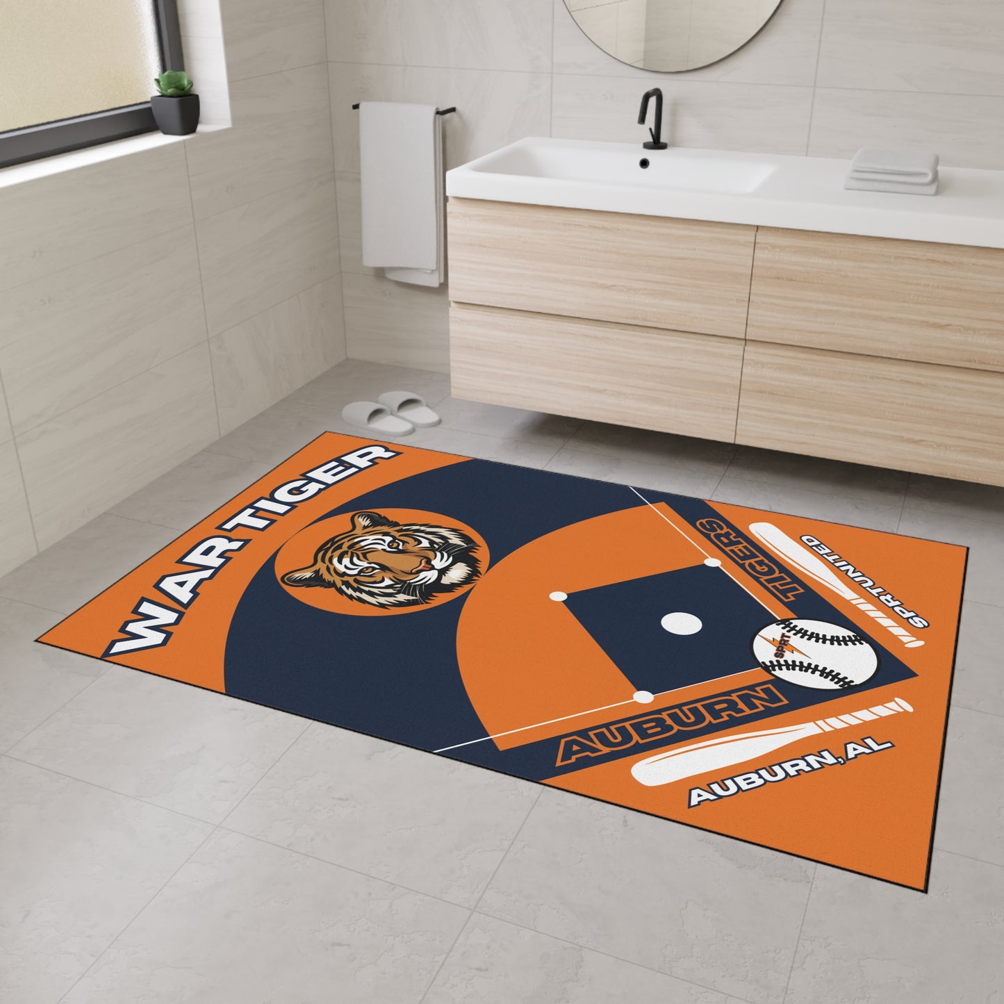 Auburn- Baseball Rug
