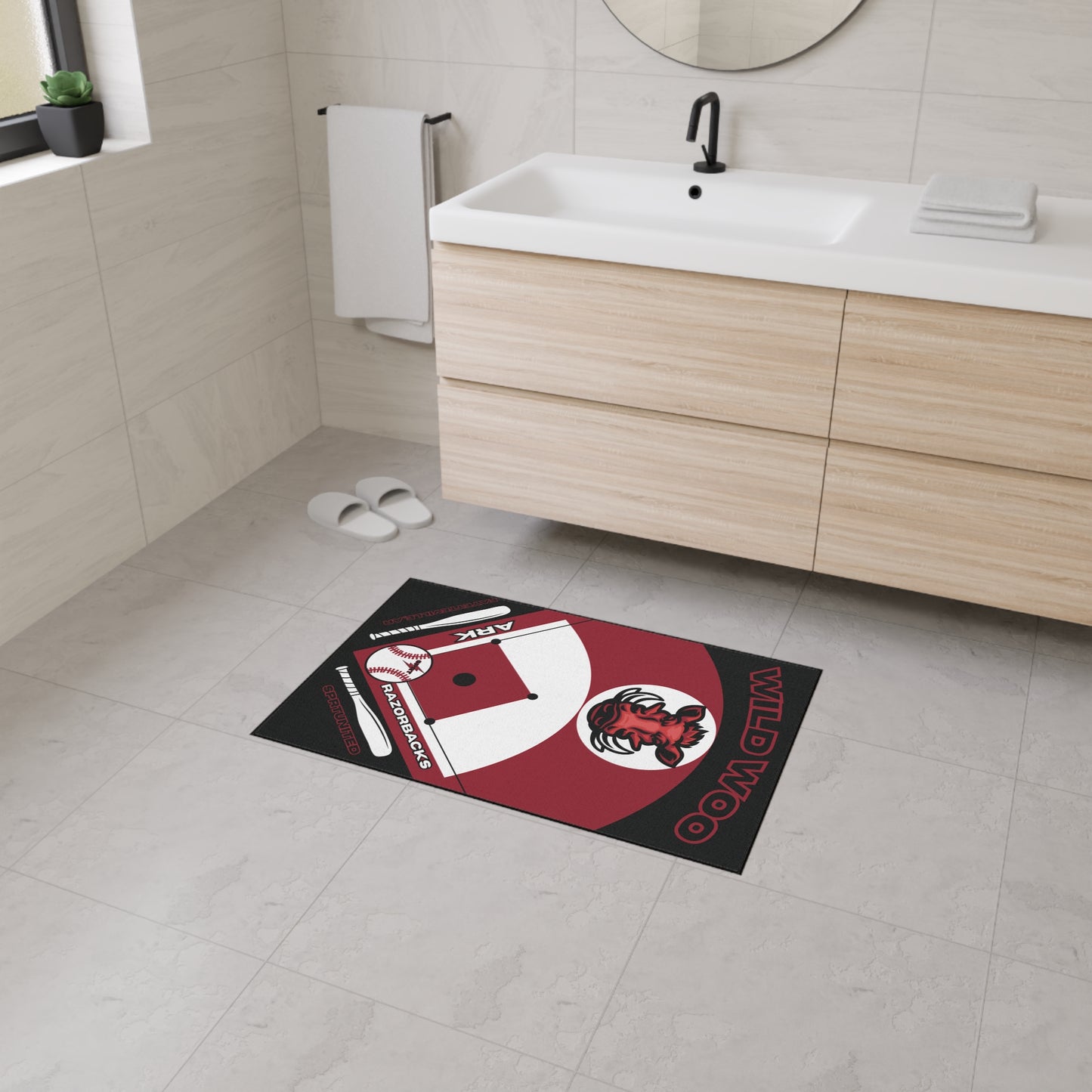Arkansas- Baseball Rug