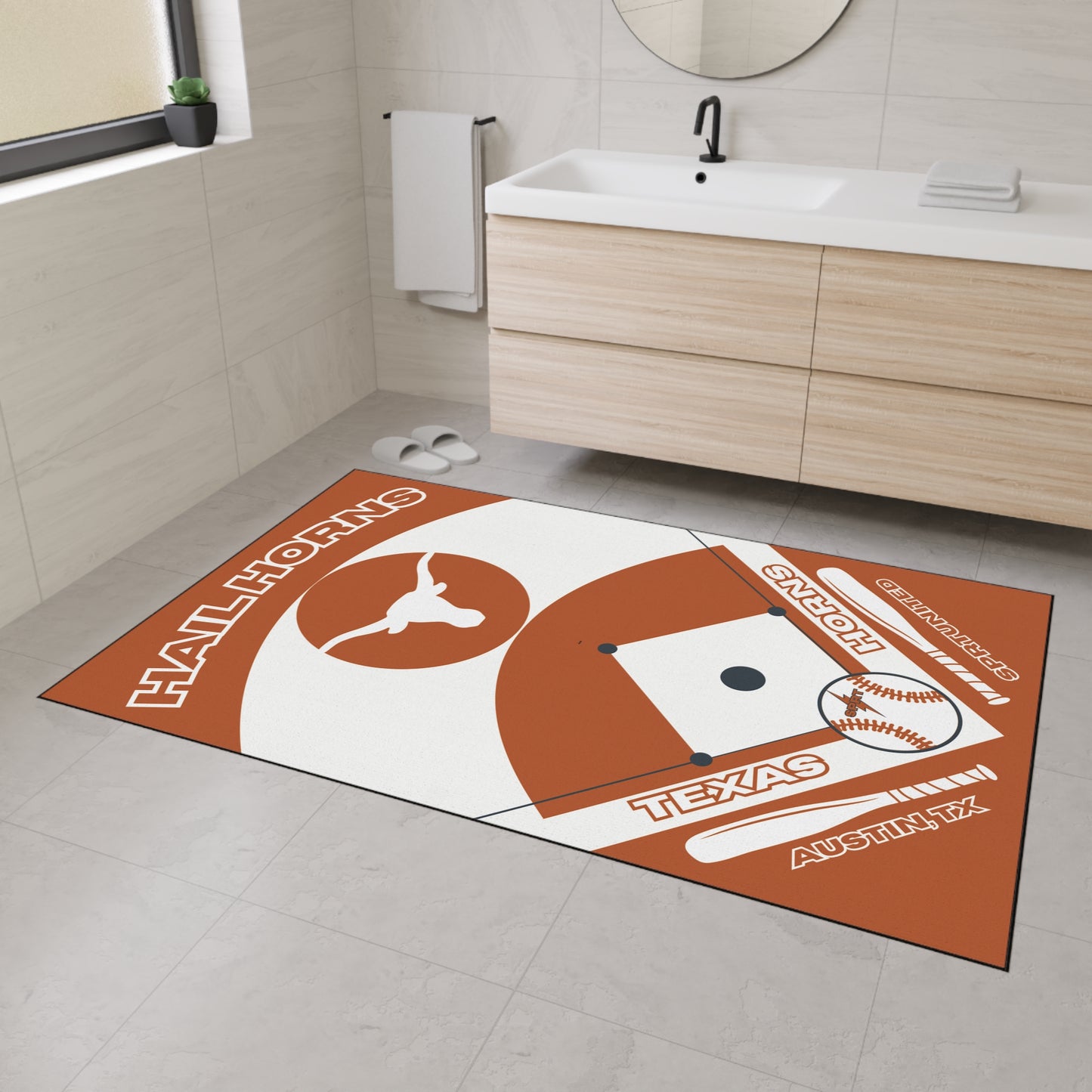 Texas- Baseball Rug