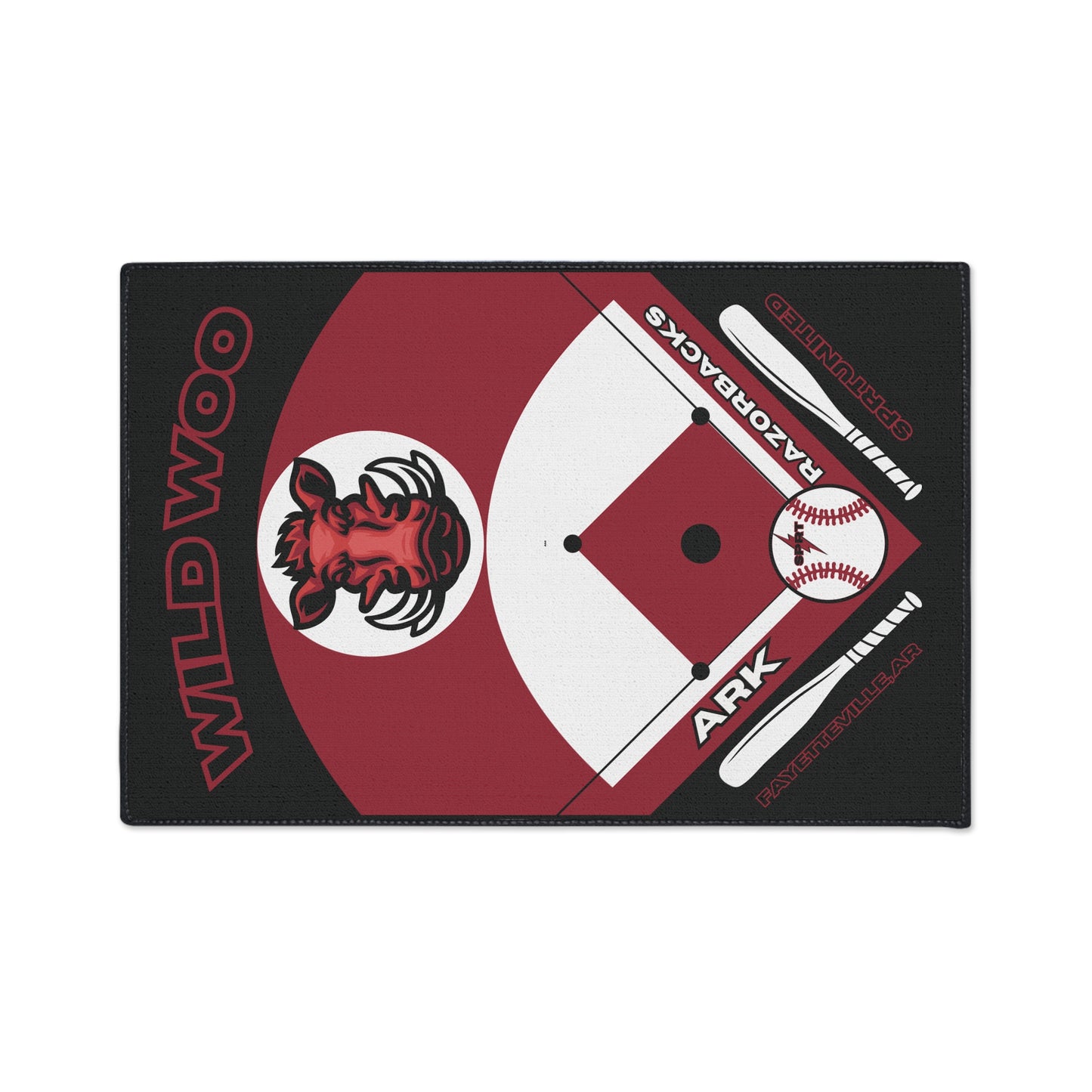 Arkansas Baseball Rug[2ft x 3ft]