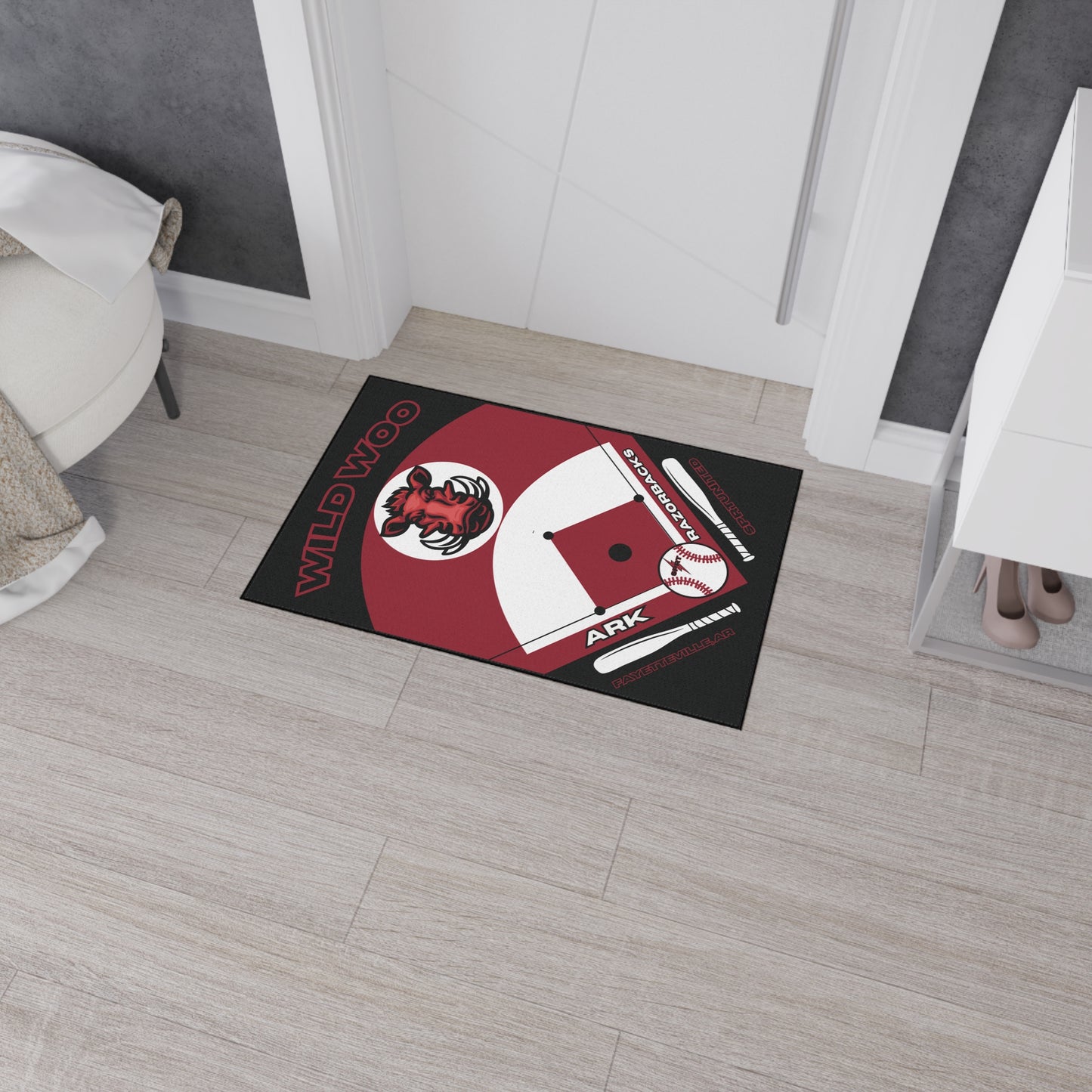 Arkansas Baseball Rug[2ft x 3ft]