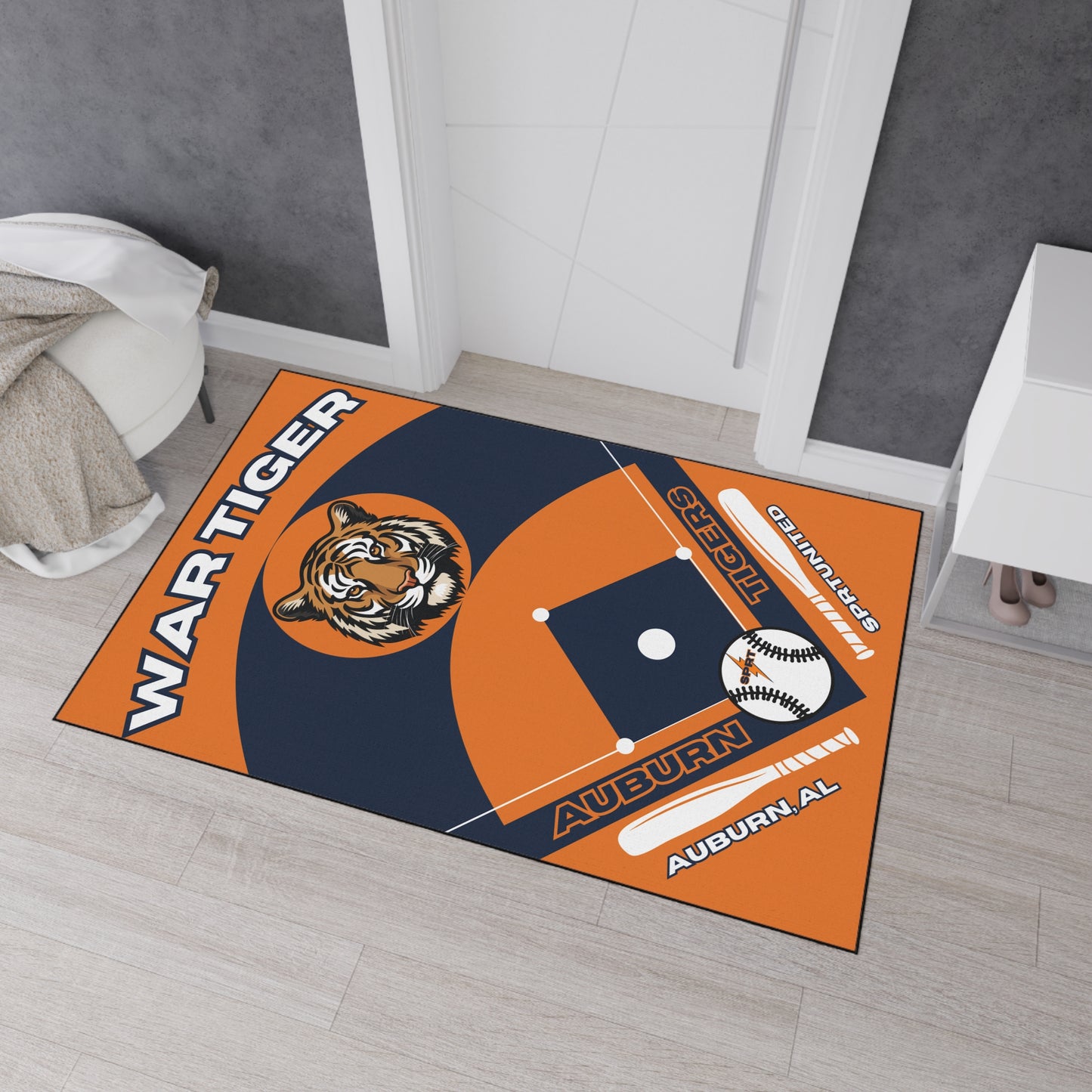 Auburn- Baseball Rug