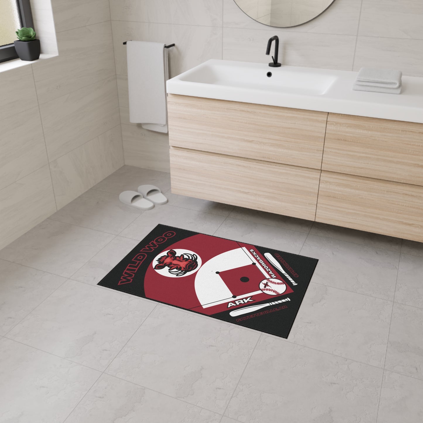 Arkansas Baseball Rug[2ft x 3ft]